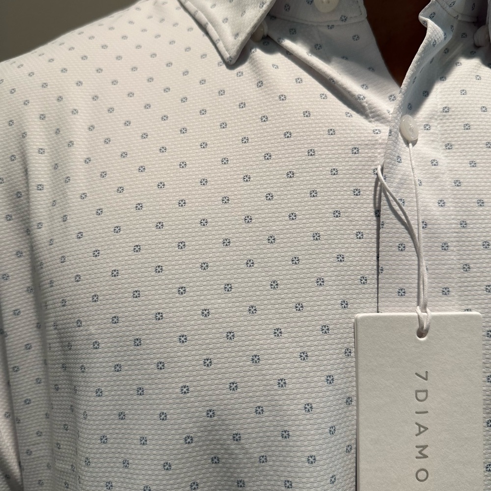 NWT 🔹7 Diamonds Men's White Short Sleeve Button-Down Shirt🔹 - Picture 4 of 9